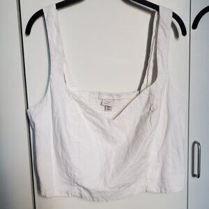 A New Day Cropped Sleeveless White Top Size XXL